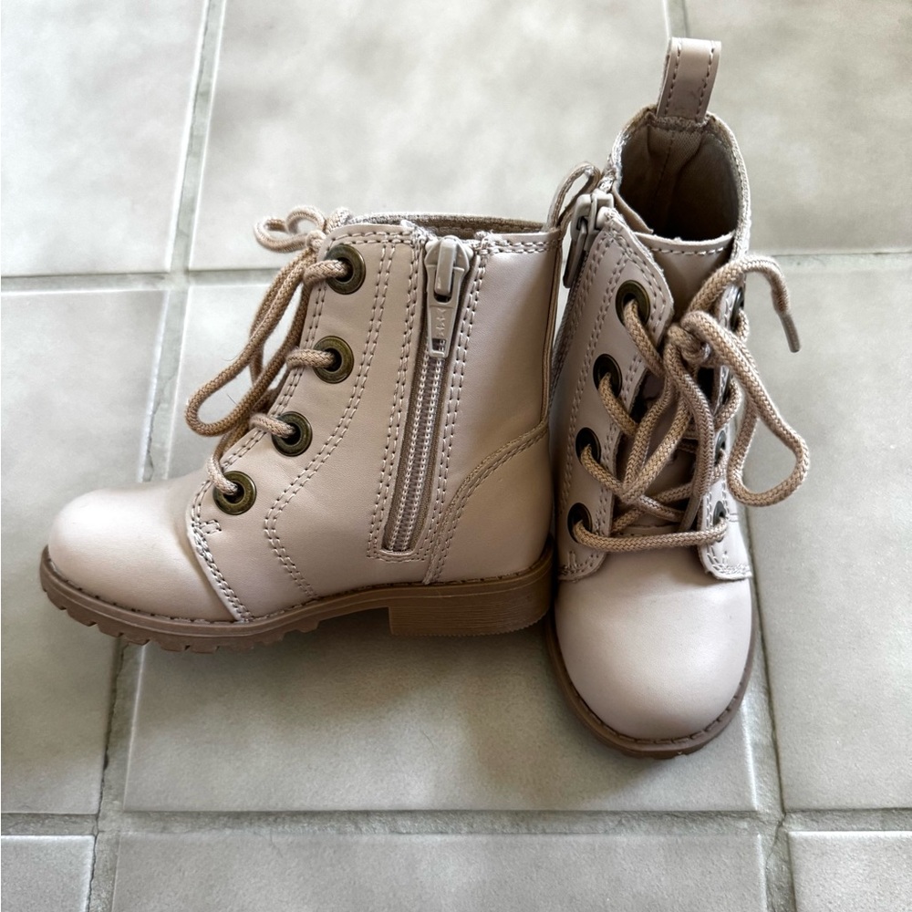 Kids Tan Combat Boots